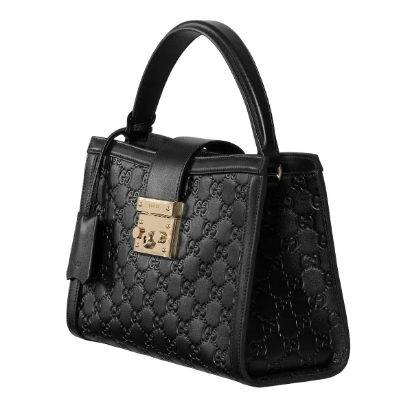 Gucci Padlock Medium Top Handle Bag - Black