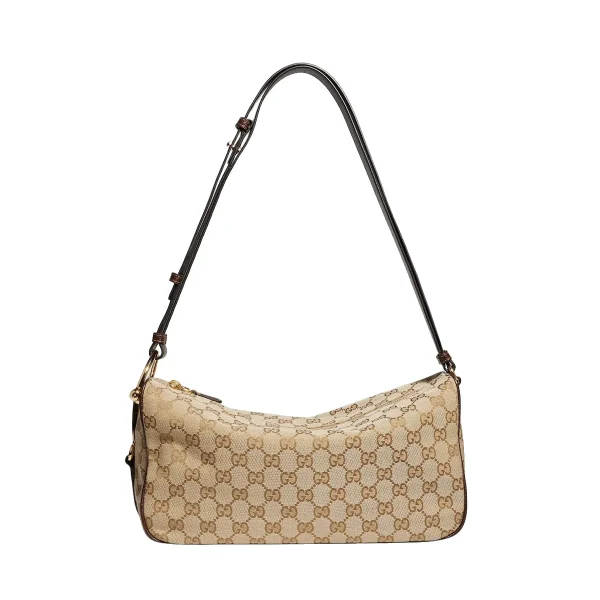 Gucci Half Horsebit Medium Shoulder Bag - Beige