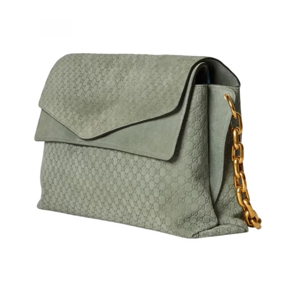 Gucci Large Shoulder Bag With Chain - Green