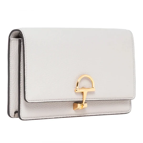 Gucci Half Horsebit Wallet On Chain - White