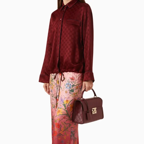 Gucci Padlock Small Top Handle Bag - Burgundy