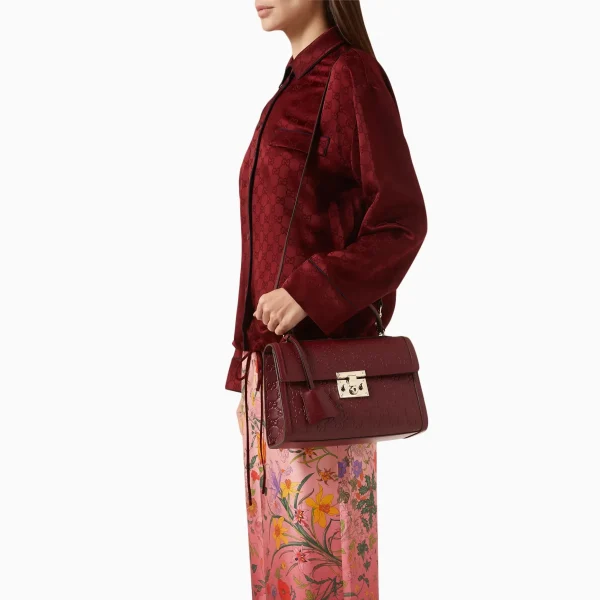 Gucci Padlock Small Top Handle Bag - Burgundy