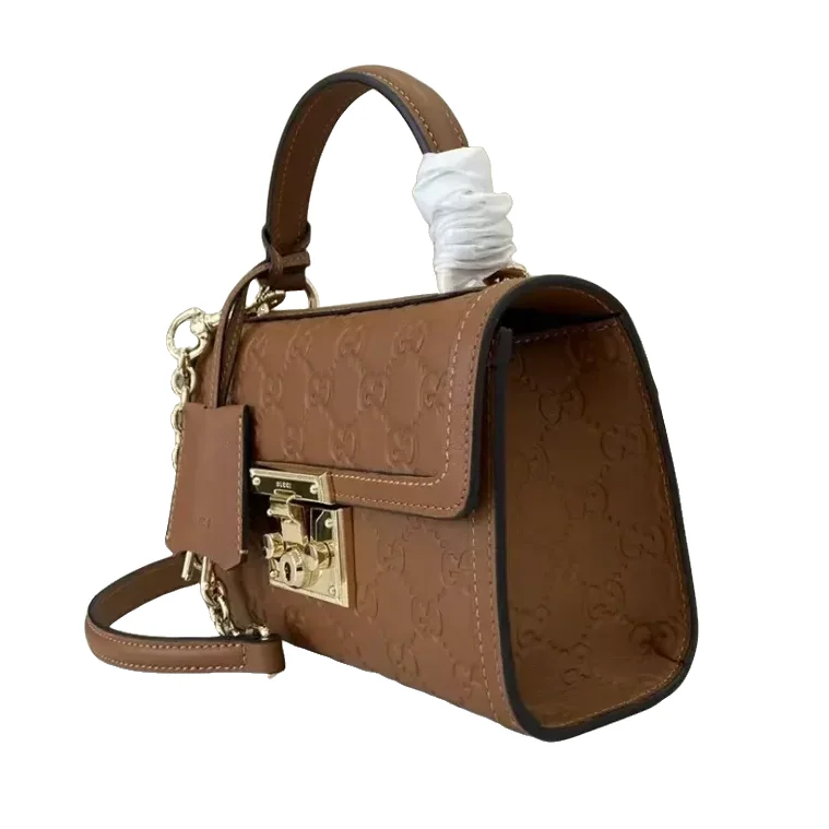 Gucci Padlock Small Top Handle Bag - Brown