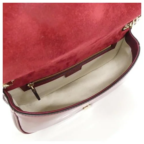 Gucci Blondie Patent Leather Mini Bag - Burgundy