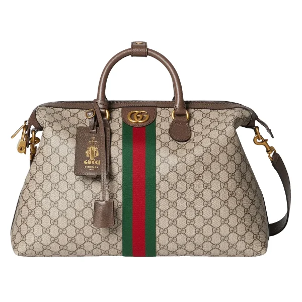 Gucci Savoy Medium Duffle Bag Beige
