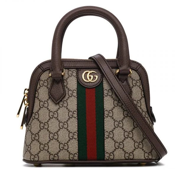 Gucci Ophidia GG Supreme Mini Dome Bag Brown