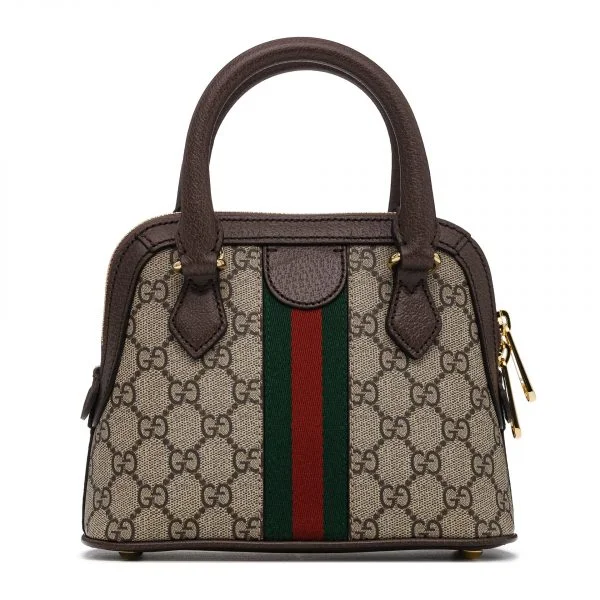 Gucci Ophidia GG Supreme Mini Dome Bag Brown