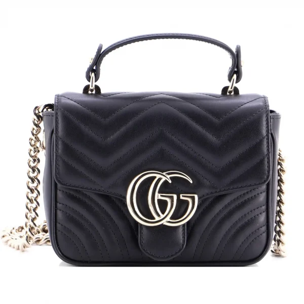 Gucci GG Marmont Mini Top Handle Bag - Black