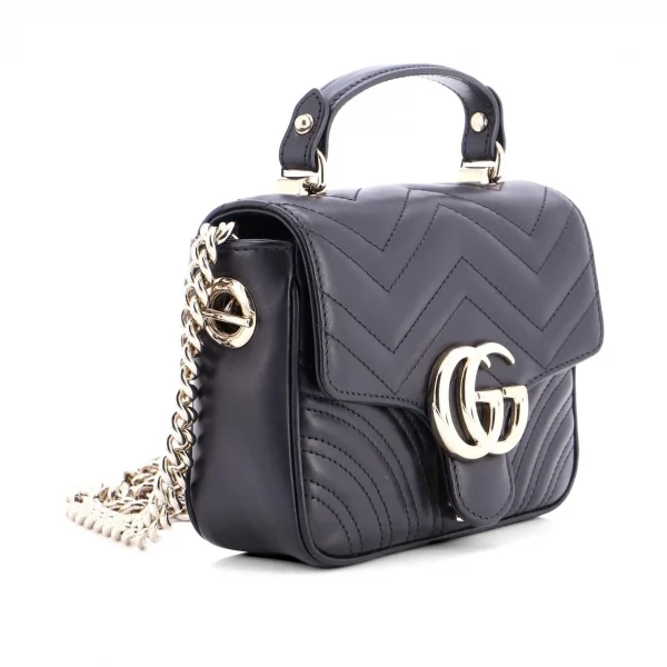 Gucci GG Marmont Mini Top Handle Bag - Black