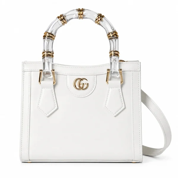 Gucci Bamboo Mini Top Handle Bag - White