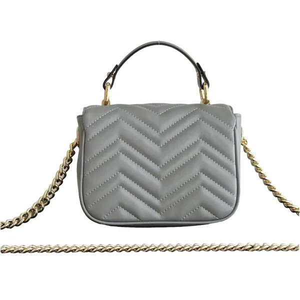 Gucci GG Marmont Mini Top Handle Bag - Grey