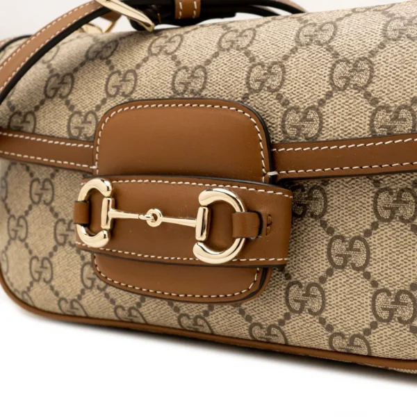 Gucci Horsebit 1955 Soft Small Top Handle Bag - Beige