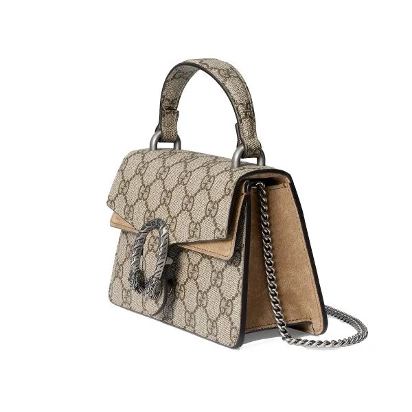 Gucci Crystal Mini Dionysus Top Handle Bag Emerald - Beige