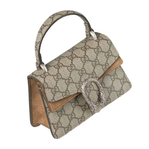 Gucci Crystal Mini Dionysus Top Handle Bag Emerald - Beige
