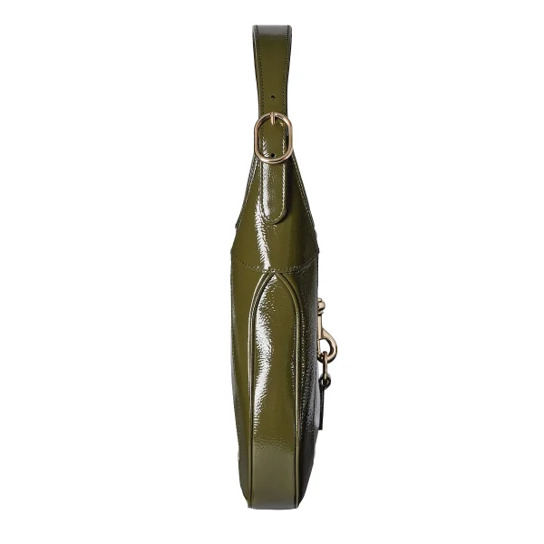 Gucci Jackie small patent-leather shoulder - Khaki / Olive