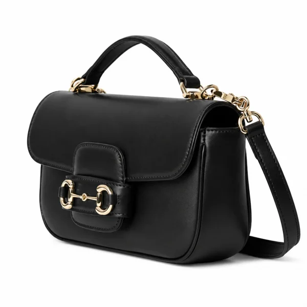 Gucci Horsebit 1955 Soft Small Top Handle Bag - Black