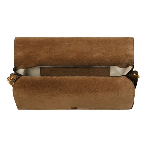 Gucci Large Shoulder Bag With Chain - Brown