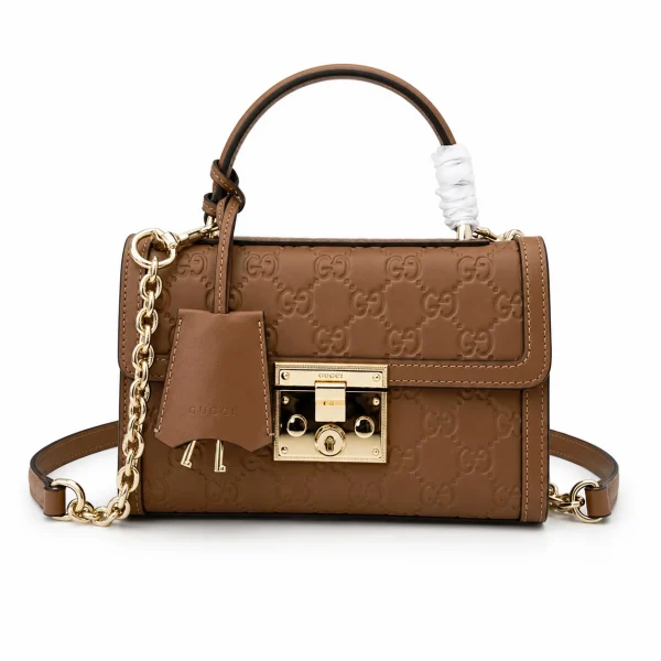 Gucci Padlock Small Top Handle Bag - Brown