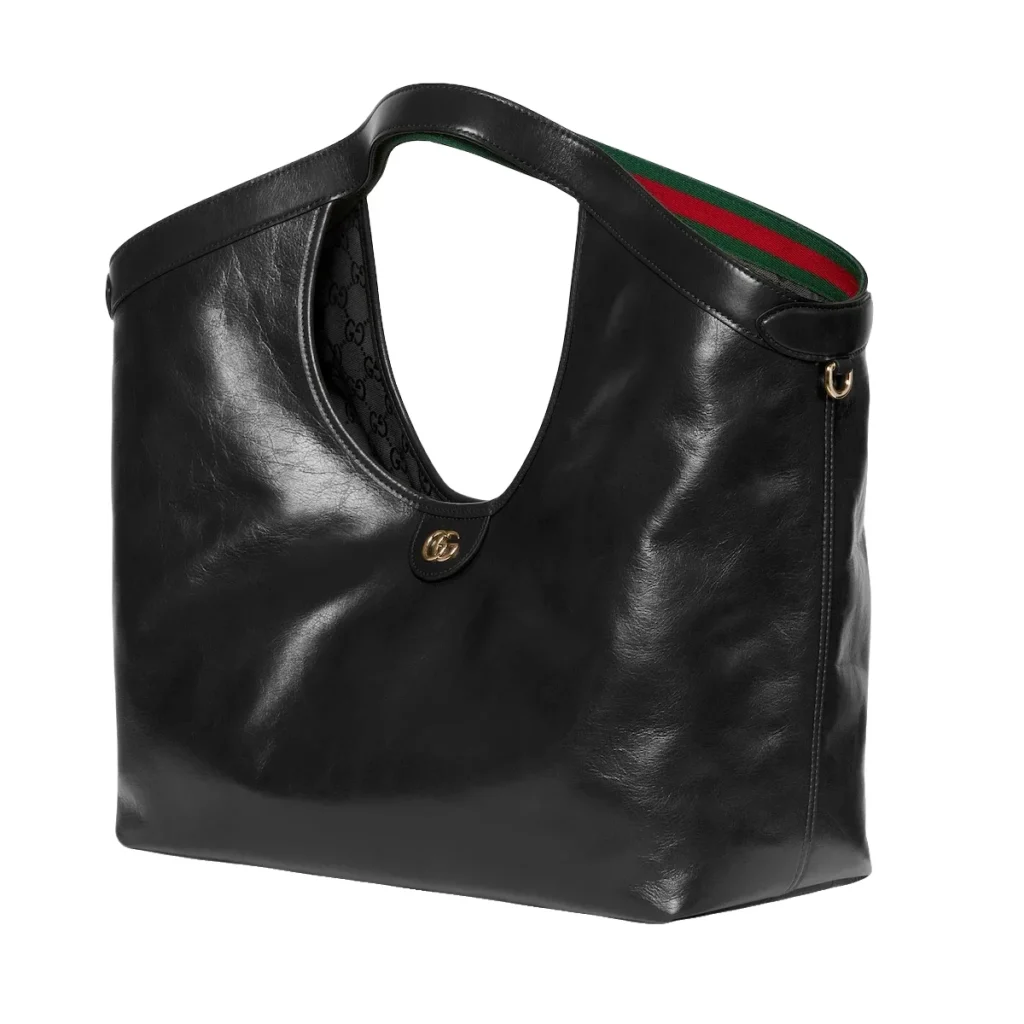 Gucci Giglio GG Suede Oversized Tote Bag - Black