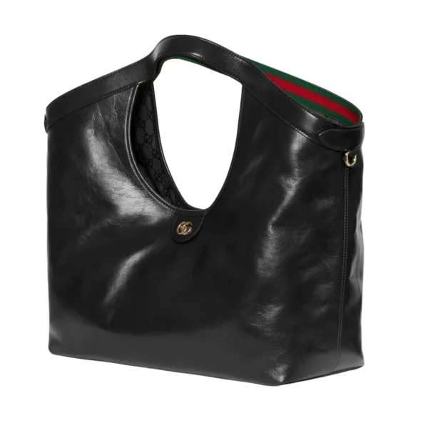 Gucci Giglio GG Suede Oversized Tote Bag - Black