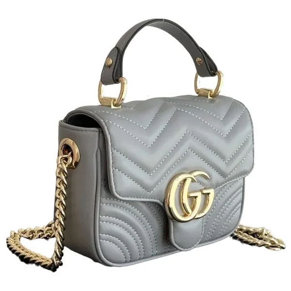 Gucci GG Marmont Mini Top Handle Bag - Grey