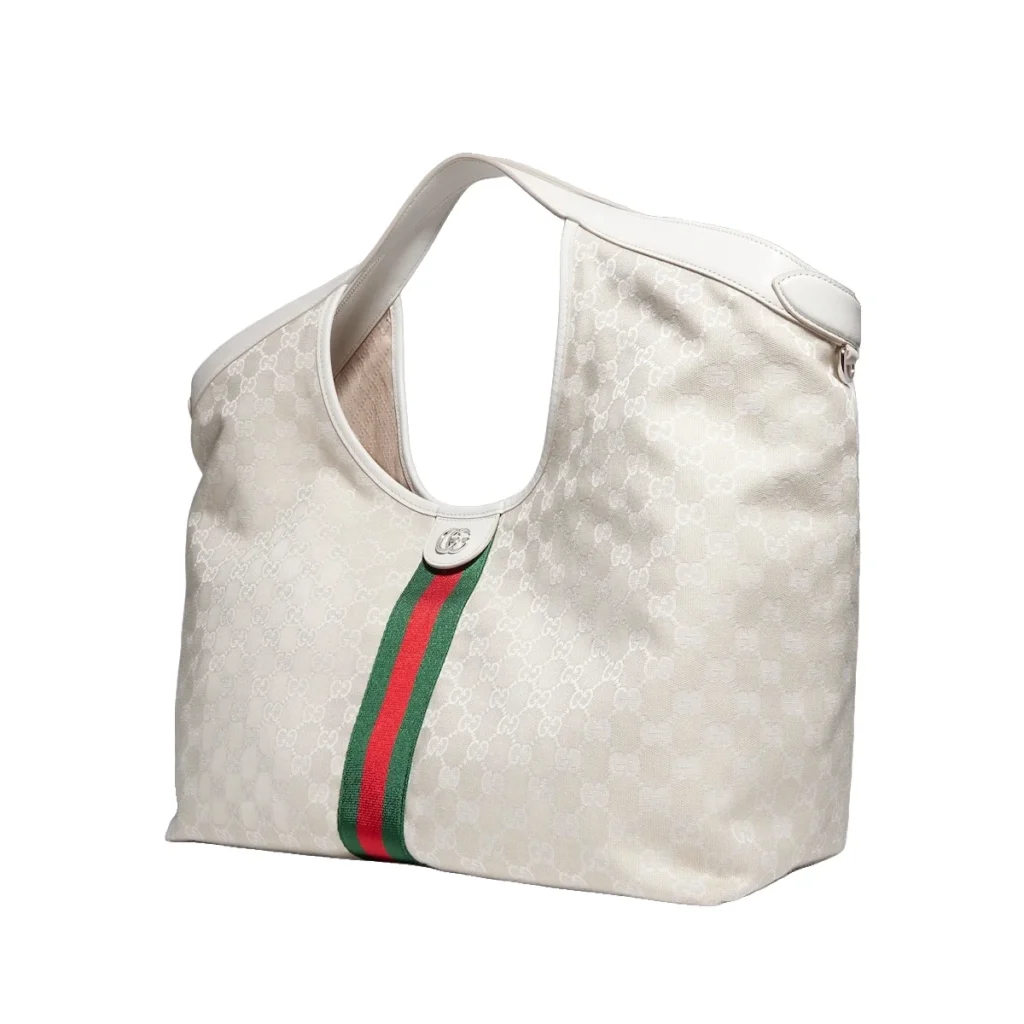 Gucci Giglio GG Suede Oversized Tote Bag - White
