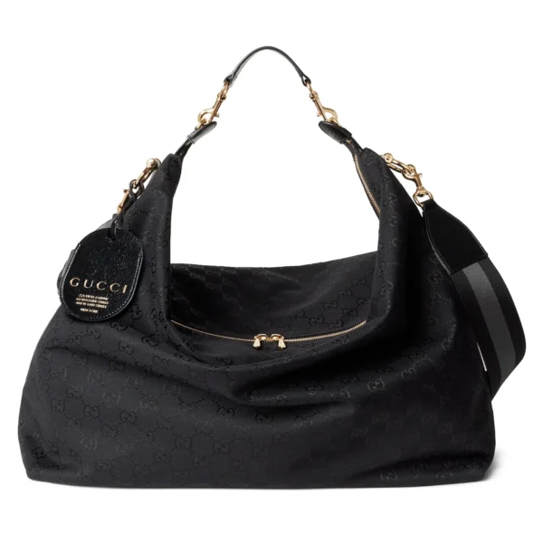 Gucci Brera Large Crossbody Bag GG Canvas Black
