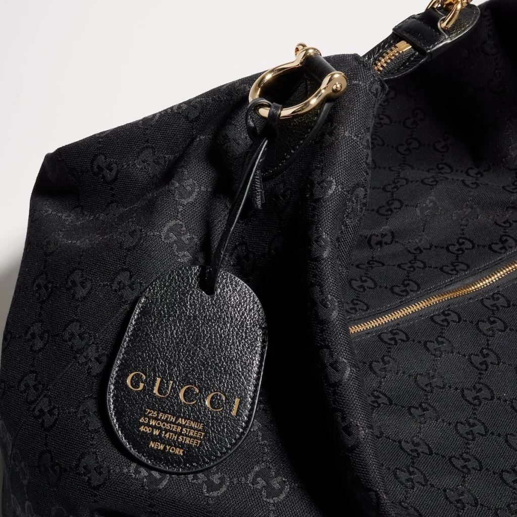 Gucci Brera Large Crossbody Bag GG Canvas Black