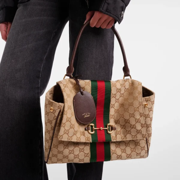 Gucci Paparazzo GG Canvas Medium Tote Bag Beige