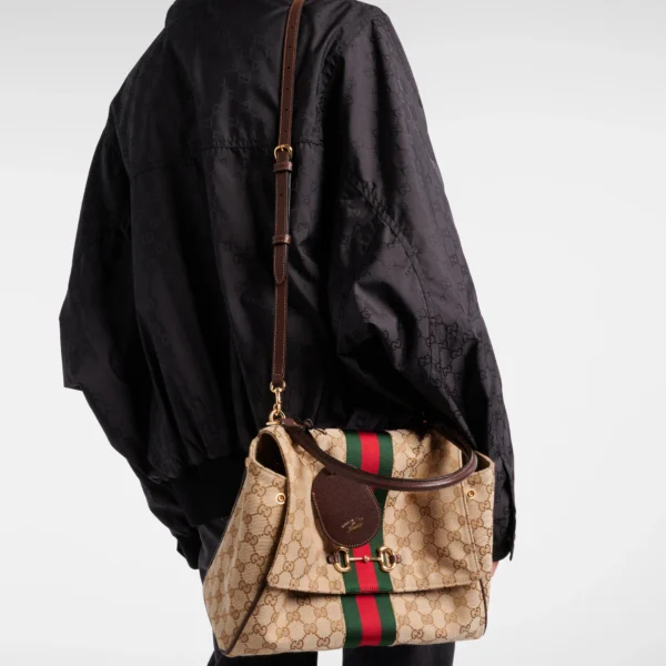 Gucci Paparazzo GG Canvas Medium Tote Bag Beige