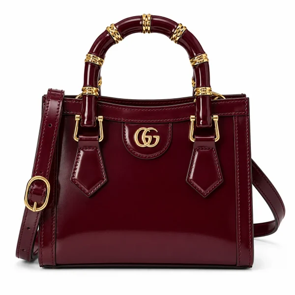 Gucci Bamboo Mini Top Handle Bag - Burgundy