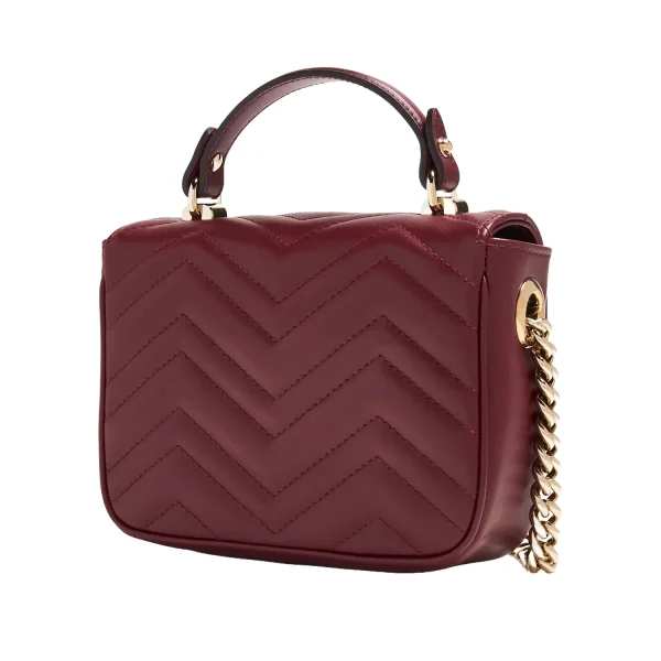 Gucci GG Marmont Mini Top Handle Bag - Burgundy