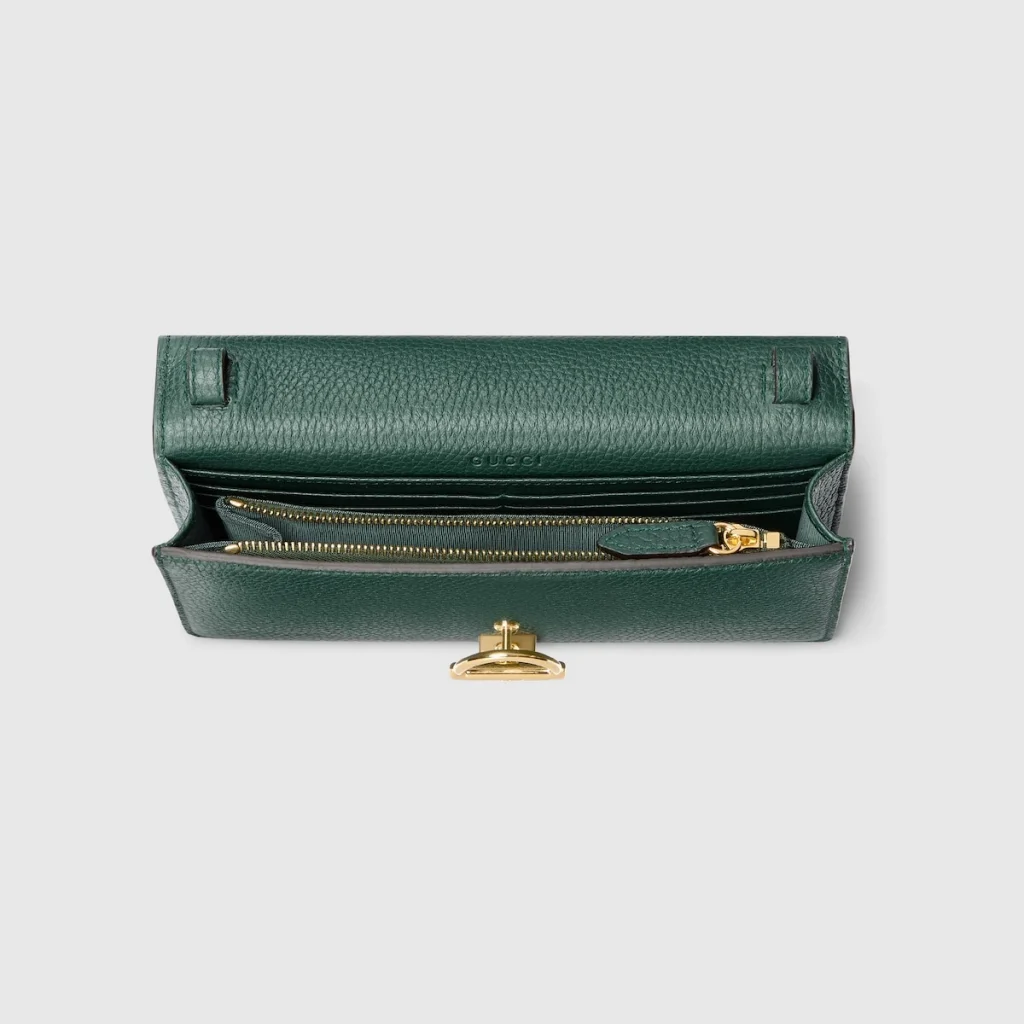 Gucci Half Horsebit Wallet On Chain - Green
