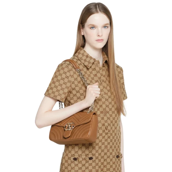 Gucci 2.0 matelassé leather mini shoulder bag - Brown