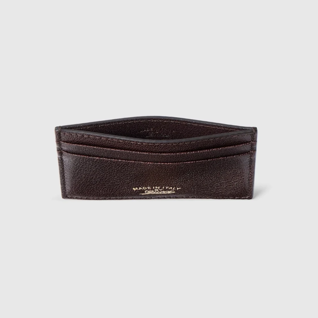 Gucci Lira Slim Card Case - Brown