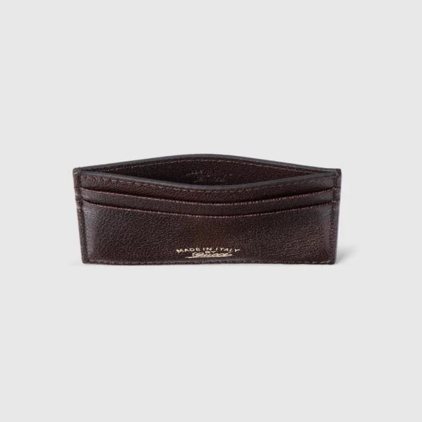 Gucci Lira Slim Card Case - Brown