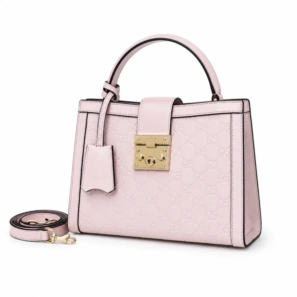 Gucci Padlock Medium Top Handle Bag - Pink