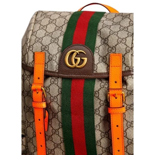 Gucci leather-trimmed backpack