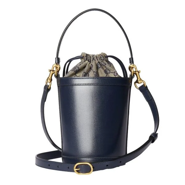 Gucci Ophidia Style Bucket Crossbody - Blue