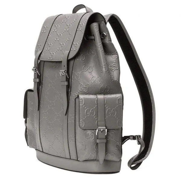 Gucci Leather Logo Embossed Backpack