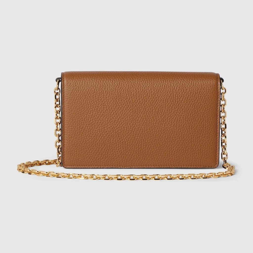 Gucci Half Horsebit Wallet On Chain - Brown