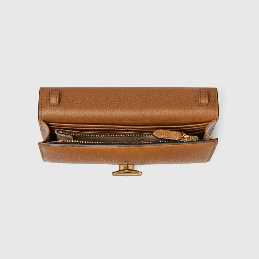 Gucci Half Horsebit Wallet On Chain - Brown