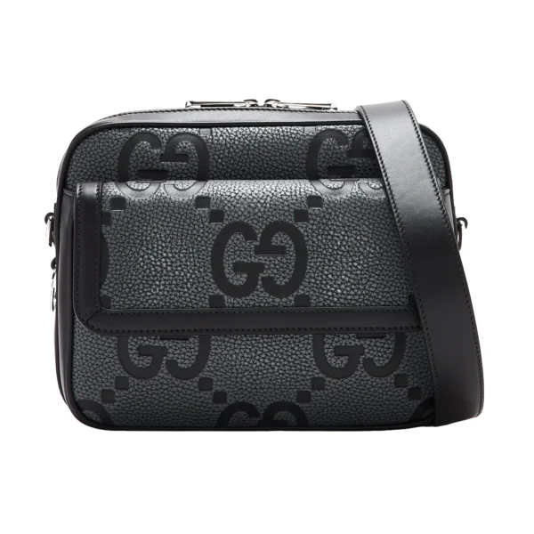 Gucci Jumbo GG Front Pocket Crossbody Bag Grey