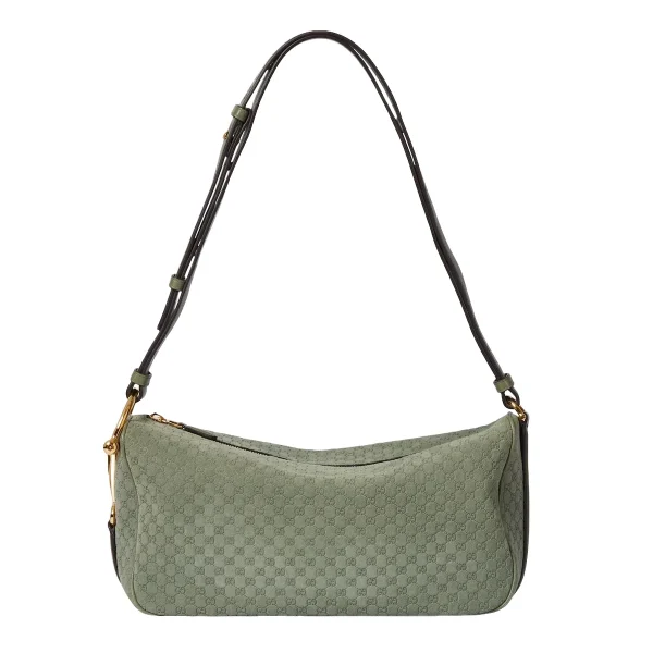 Gucci Half Horsebit Medium Shoulder Bag - Green