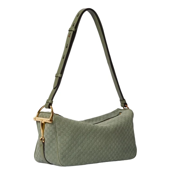 Gucci Half Horsebit Medium Shoulder Bag - Green