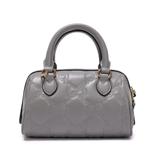 Gucci Grey Stitched Leather Matelassè Mini Bag