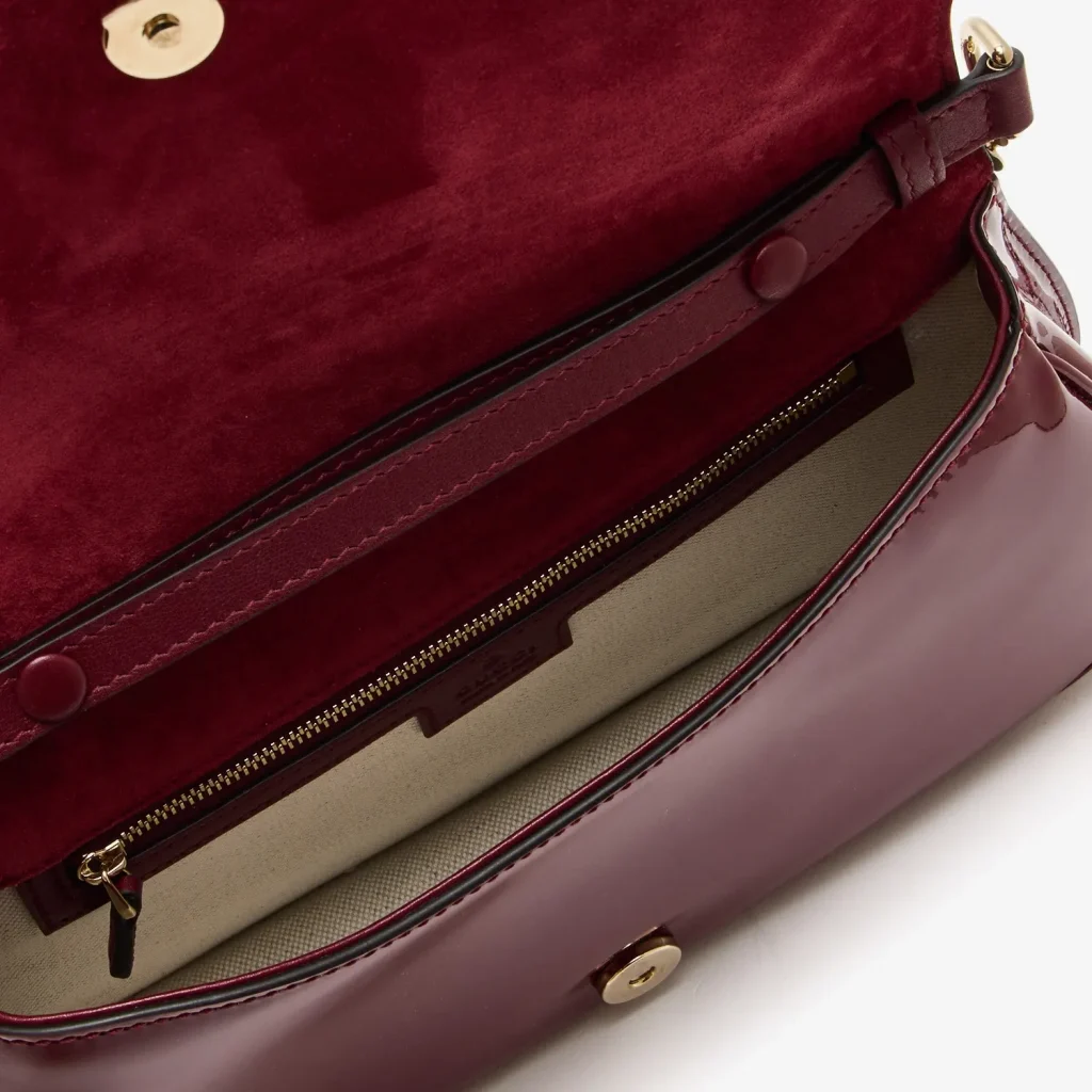 Gucci Blondie Patent Leather Shoulder Bag Burgundy Large