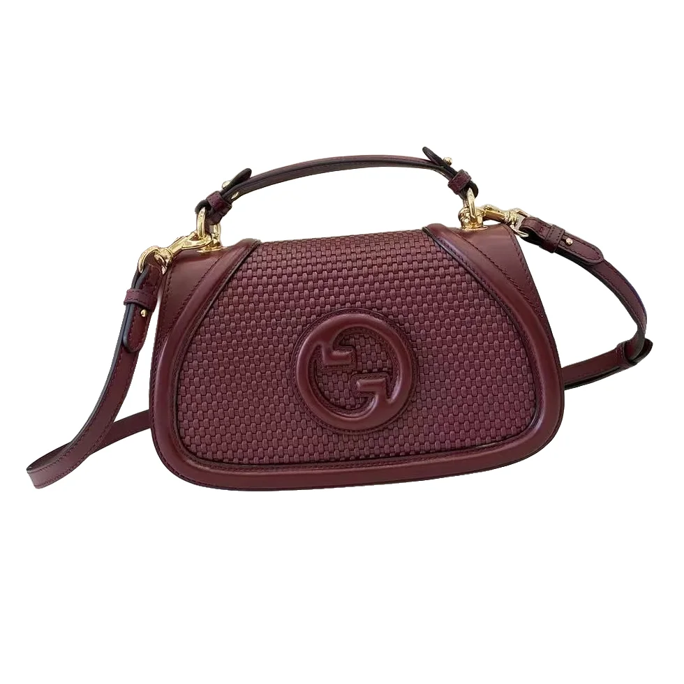Gucci Blondie Woven Mini Shoulder Bag Burgundy