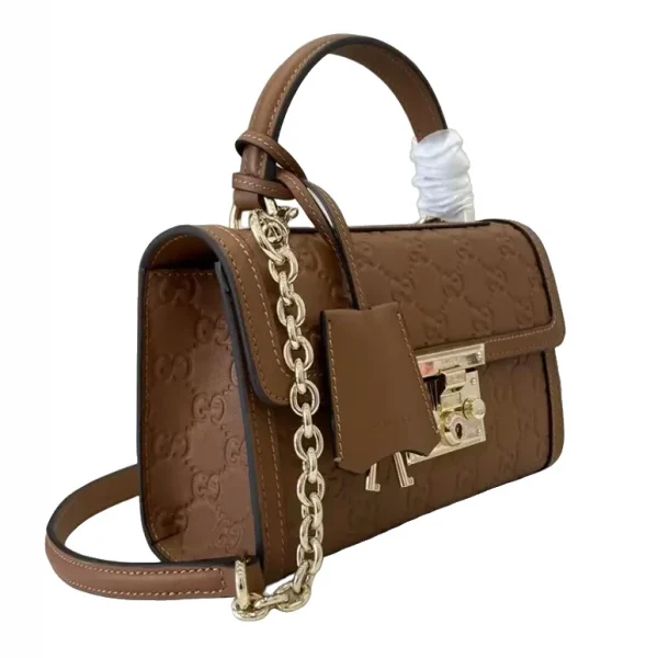Gucci Padlock Small Top Handle Bag - Brown