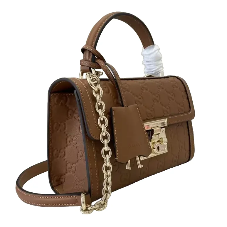Gucci Padlock Small Top Handle Bag - Brown